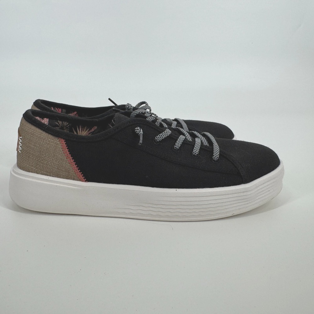 Hey Dude Shoes Womens 9 Black Casual Cody Craft Canvas Comfort Sneakers